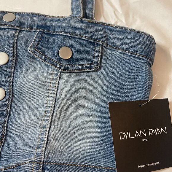 Dylan Ryan short blouse made of denim with a button design, elastic size S. - Picture 8 of 11